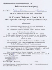 Teilnahmebescheinigung Diabetes-Forum